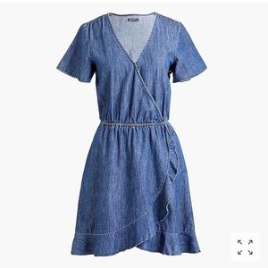 Chambray Faux Wrap Dress